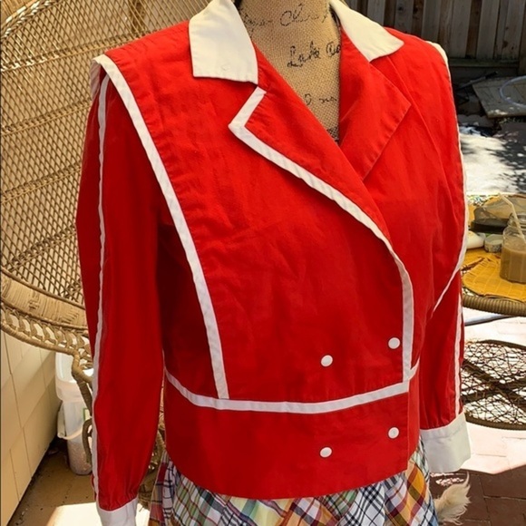 ❤️Abrizzi Vintage jacket 8/10 red white coat 80's - Picture 7 of 11